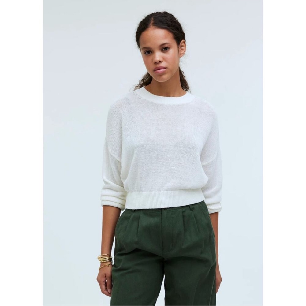 NWOT Madewell Loose-Knit Crewneck Sweater in Ivory NO962